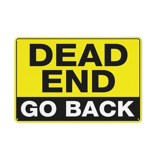 Compladeta Metallschild mit Aufschrift "Dead End Go Back", 30,5 x 20,3 cm, rostfreies Aluminium, UV-Tintendruck, langlebig/wetterfest, für den Außenbereich von Compladeta