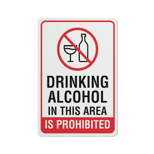Compladeta Metallschild mit Aufschrift "Drinking Alcohol In This Area Is Prohibited", 30,5 x 20,3 cm, Aluminiumschild, vorgebohrte Löcher für einfache Montage im Innen- und Außenbereich, für Zauntür Compladeta Metallschild mit Aufschrift "Drinking Alcohol In This Area Is Prohibited", 30,5 x 20,3 cm, Aluminiumschild, vorgebohrte Löcher für einfache Montage im Innen- und Außenbereich, für Zauntür von Compladeta