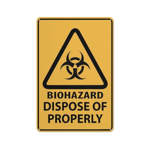 Compladeta Schild "Caution Biohazard Dispose Of Properly", Aluminium, UV-Tinte, bedruckt für Haus und Geschäft, 30,5 x 20,3 cm Compladeta Schild "Caution Biohazard Dispose Of Properly", Aluminium, UV-Tinte, bedruckt für Haus und Geschäft, 30,5 x 20,3 cm von Compladeta