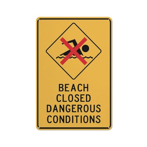 Compladeta Schild mit Aufschrift "Caution Beach Closed Dangerous Conditions" für den Außenbereich, UV-bedrucktes Aluminium, 30,5 x 20,3 cm, wetterfest und für Zuhause oder Geschäft Compladeta Schild mit Aufschrift "Caution Beach Closed Dangerous Conditions" für den Außenbereich, UV-bedrucktes Aluminium, 30,5 x 20,3 cm, wetterfest und für Zuhause oder Geschäft von Compladeta