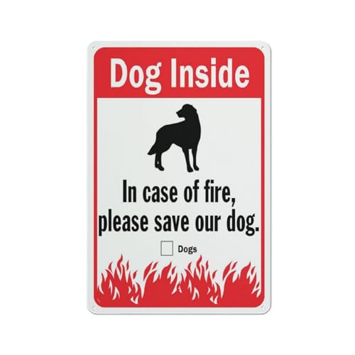Compladeta Schild mit Aufschrift "Dog Inside In Case Of Fire Please Save Our Dog", UV-bedrucktes Aluminium, 30,5 x 20,3 cm, wetterfest, für Zuhause oder Geschäft Compladeta Schild mit Aufschrift "Dog Inside In Case Of Fire Please Save Our Dog", UV-bedrucktes Aluminium, 30,5 x 20,3 cm, wetterfest, für Zuhause oder Geschäft von Compladeta