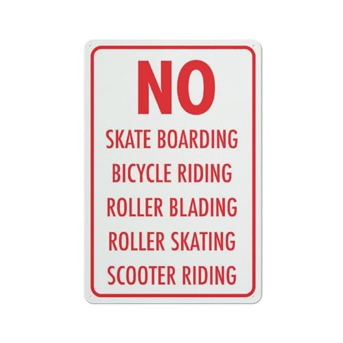 Compladeta Schild mit Aufschrift "No Skateboarding Bicycle Riding Roller Blading Roller Skating Scooter For House 30.5 cm x 20.3 cm ", hochwertiges Aluminium, sonnenfest, rostfrei Compladeta Schild mit Aufschrift "No Skateboarding Bicycle Riding Roller Blading Roller Skating Scooter For House 30.5 cm x 20.3 cm ", hochwertiges Aluminium, sonnenfest, rostfrei von Compladeta