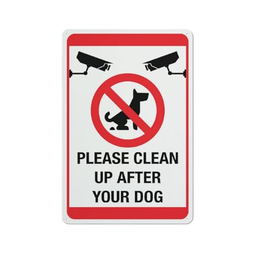 Schild "Please Clean Up After Your Dog", 30,5 x 20,3 cm, Metallschild, Aluminiumschild, vorgebohrte Löcher für einfache Montage im Innen- und Außenbereich, für Zauntüren oder Tore Schild "Please Clean Up After Your Dog", 30,5 x 20,3 cm, Metallschild, Aluminiumschild, vorgebohrte Löcher für einfache Montage im Innen- und Außenbereich, für Zauntüren oder Tore von Compladeta