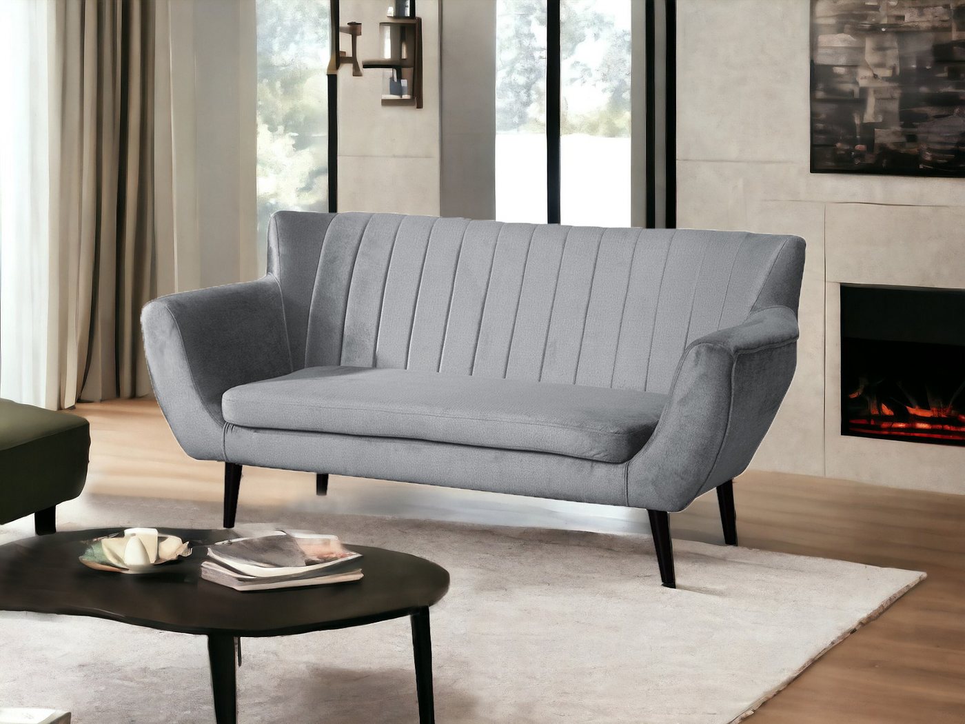 Compleo 2-Sitzer Sofa mit hohen Beinen, Velours-Sofa TULIO, Breite: 160, Komfortabel, und elegant Compleo 2-Sitzer Sofa mit hohen Beinen, Velours-Sofa TULIO, Breite: 160, Komfortabel, und elegant von Compleo