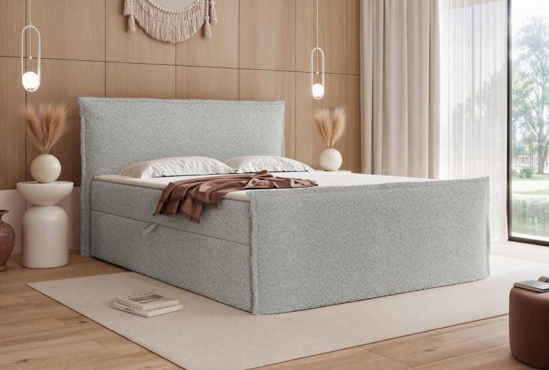 Compleo Boxspringbett Boucle oder Chenille-Stoff, Boxspringbett mit 2 Bettkasten (Größen zur Auswahl, optional mit Topper), Zeitlos-moderner klassischer Stil von Compleo