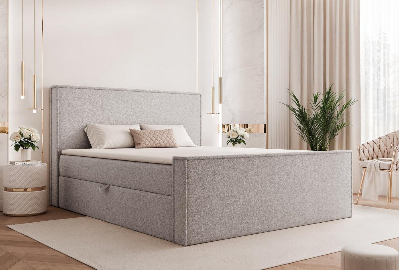 Compleo Boxspringbett Klasisch Design, gepolstertes Kopfteil mit Bettkasten, Bonell, Topper, Doppelbett Compleo Boxspringbett Klasisch Design, gepolstertes Kopfteil mit Bettkasten, Bonell, Topper, Doppelbett von Compleo