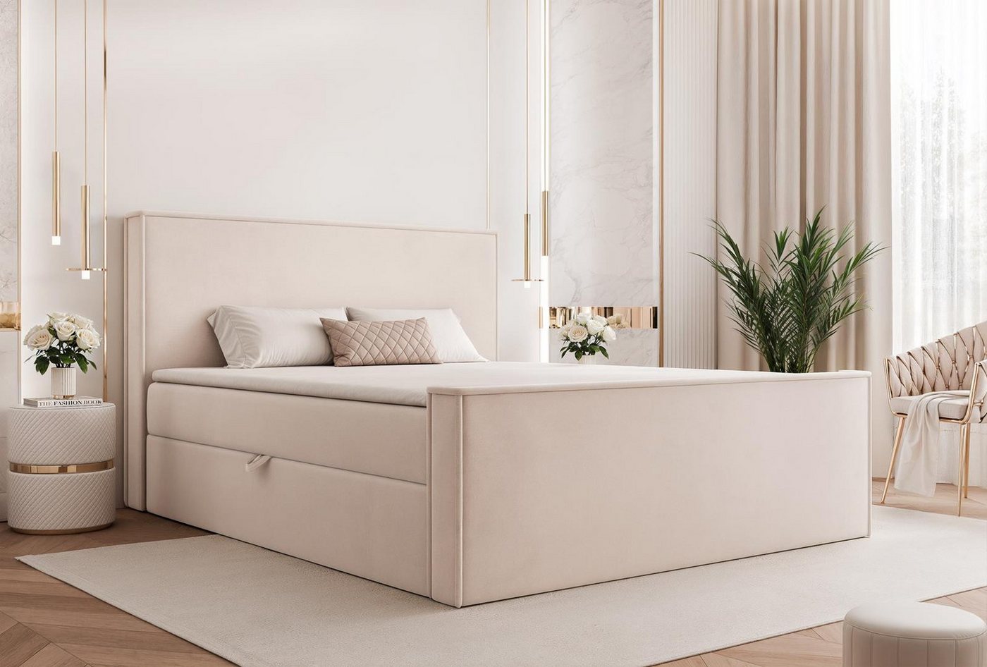 Compleo Boxspringbett Klasisch Design, gepolstertes Kopfteil mit Bettkasten, Bonell, Topper, Doppelbett Compleo Boxspringbett Klasisch Design, gepolstertes Kopfteil mit Bettkasten, Bonell, Topper, Doppelbett von Compleo