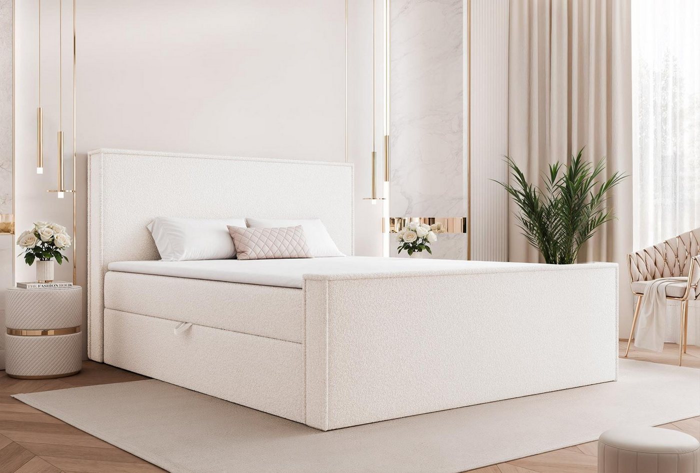 Compleo Boxspringbett Klasisch Design, gepolstertes Kopfteil mit Bettkasten, Bonell, Topper, Doppelbett Compleo Boxspringbett Klasisch Design, gepolstertes Kopfteil mit Bettkasten, Bonell, Topper, Doppelbett von Compleo