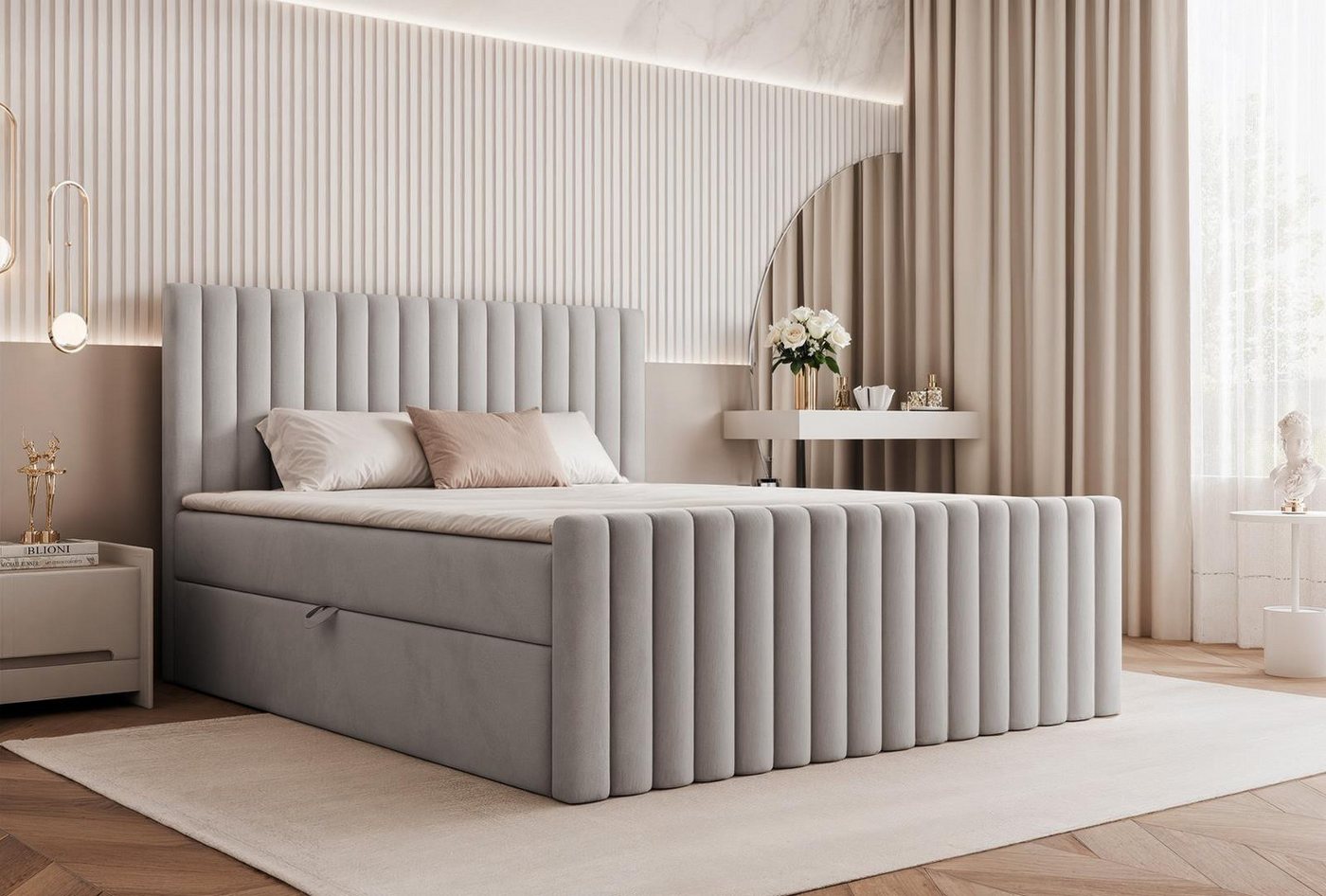 Compleo Boxspringbett elegant und modern MIAMI II, Bonell-Matratze und Topperr, mit zwei Bettkästen Compleo Boxspringbett elegant und modern MIAMI II, Bonell-Matratze und Topperr, mit zwei Bettkästen von Compleo