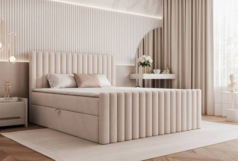 Compleo Boxspringbett elegant und modern MIAMI II, Bonell-Matratze und Topperr, mit zwei Bettkästen Compleo Boxspringbett elegant und modern MIAMI II, Bonell-Matratze und Topperr, mit zwei Bettkästen von Compleo