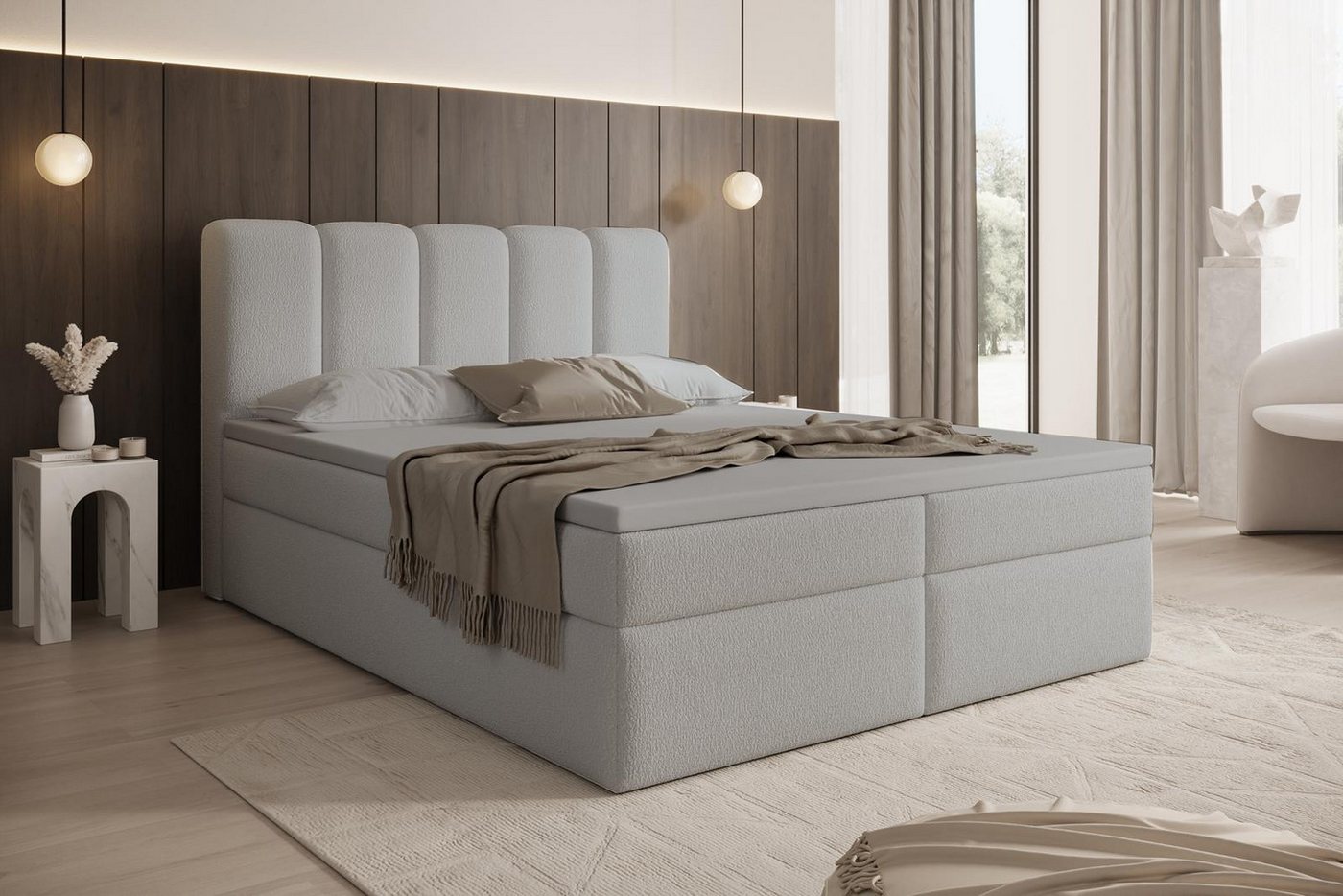 Compleo Boxspringbett mit Bettkasten, Bonell-matratze und topper, 120/140/160/180/200x200 von Compleo