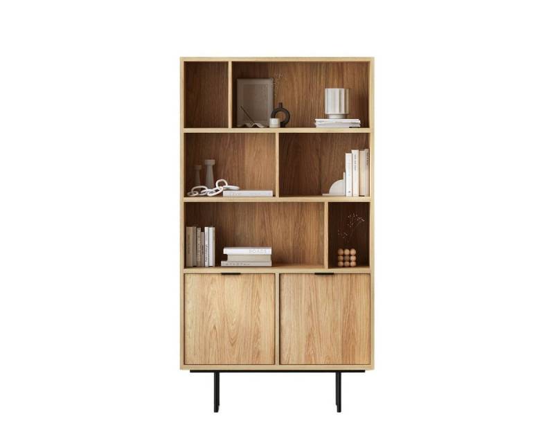 Compleo Bücherregal japandi mit zwei Türen, Schwarz Metallfüße COLGO Compleo Bücherregal japandi mit zwei Türen, Schwarz Metallfüße COLGO von Compleo