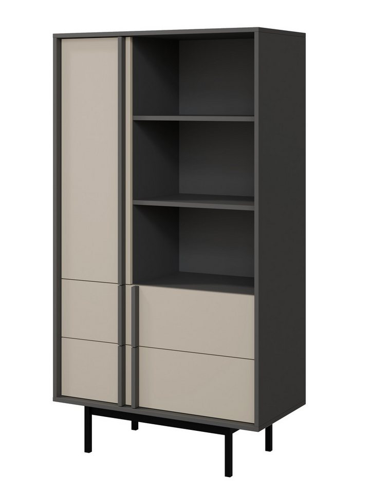 Compleo Bücherregal mit 2 Schubladen/ Minimalistisches Design, Hohe Füße MALTS von Compleo