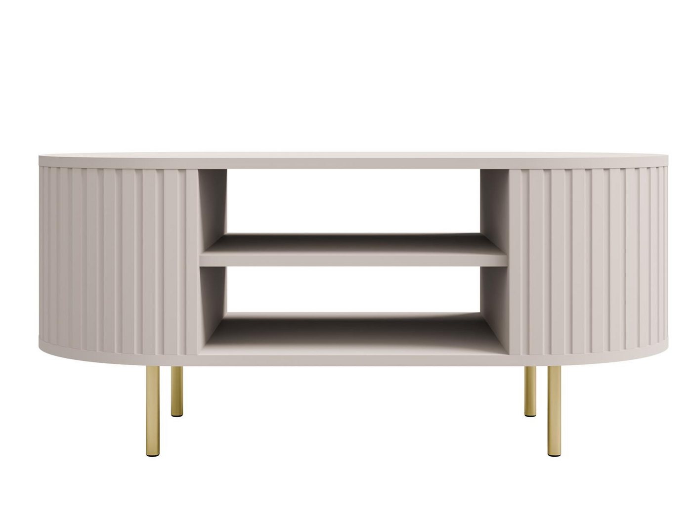 Compleo Couchtisch mit Regalen, Kaffeetisch, OVI Eiche cremona oder Beige von Compleo