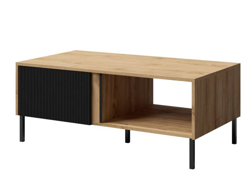 Compleo Couchtisch mit Schublade OLIS, Elegant und modern Kaffetisch, geriffelte Front von Compleo