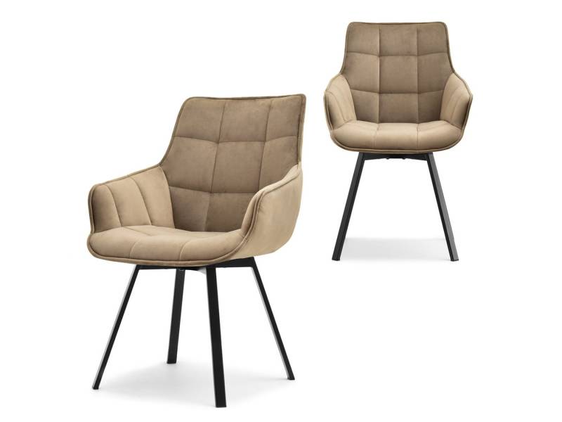 Compleo Drehstuhl bequemer (2 St) Stuhl mit Armlehnen ARUBAS, Elegant und modern design von Compleo
