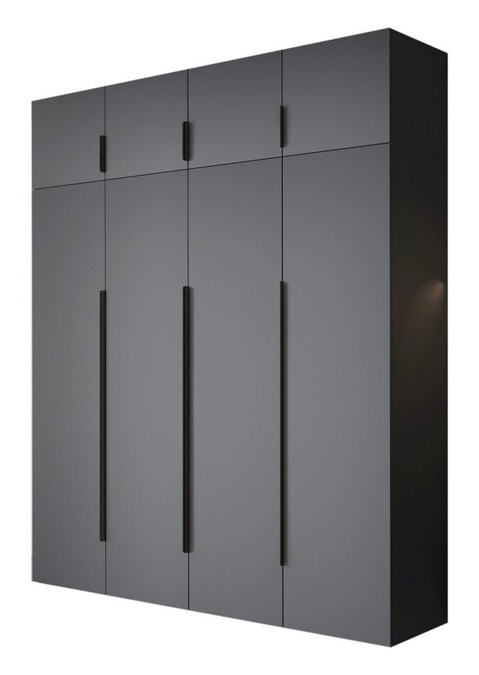 Compleo Drehtürenschrank STELLS mit vier Drehtüren, Kleiderstange, Metallgriffe von Compleo