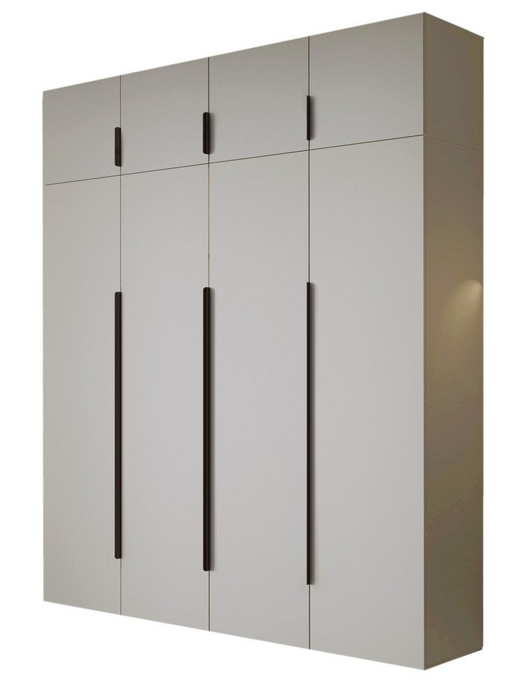 Compleo Drehtürenschrank STELLS mit vier Drehtüren, Kleiderstange, Metallgriffe von Compleo