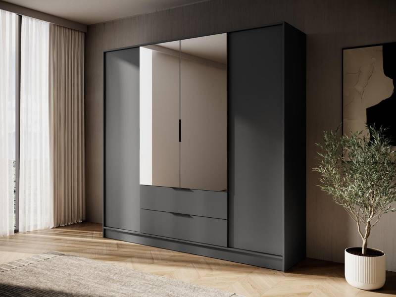 Compleo Drehtürenschrank mit 2 Schubladen KALS Designer Schrank geräumig von Compleo