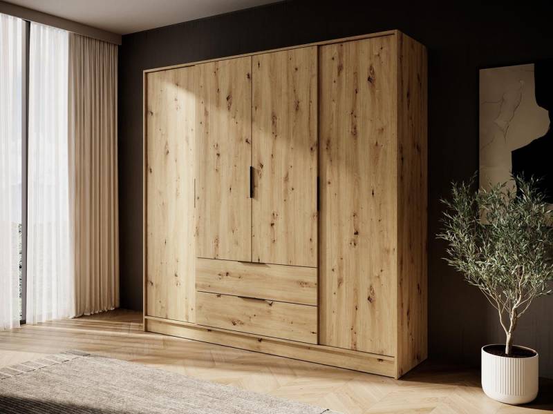 Compleo Drehtürenschrank mit 2 Schubladen KALS Designer Schrank geräumig von Compleo