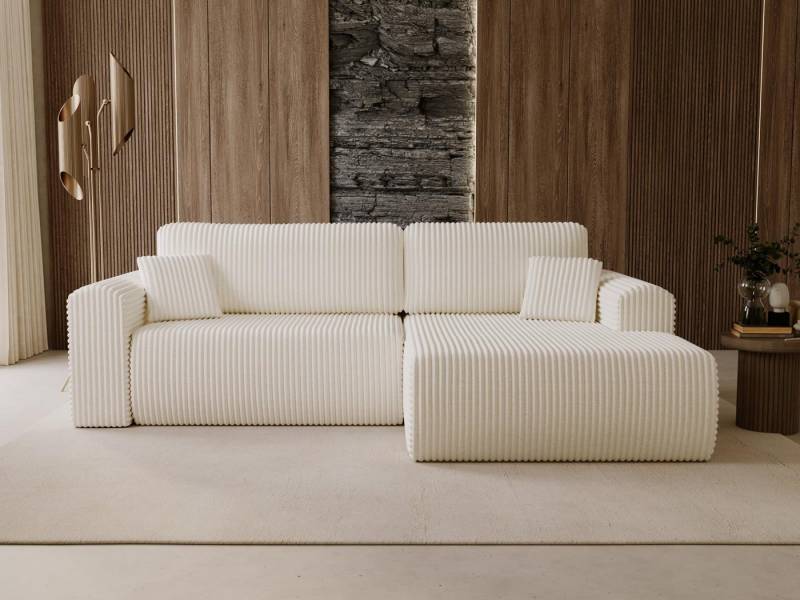 Compleo Ecksofa 257 cm breit,Ecksofa mit grobem Cordstoff, Modern und elegant, Modernes Wohnzimmer oder Jugendzimmer von Compleo