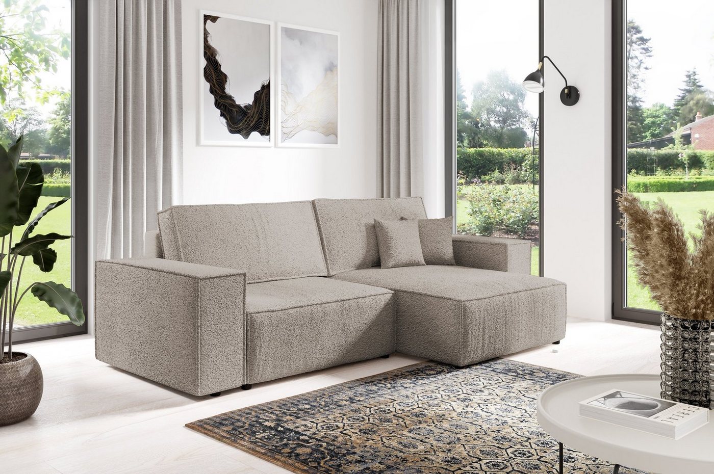 Compleo Ecksofa BOSTON MINI, Schlaffunktion mit Liegefläche 135 x 200 cm, Bettkasten von Compleo