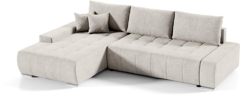 Compleo Ecksofa MONO L-Form Ecksofa mit Steppung, Schlafsofa aus Velourstoff, Breite: 265 cm, Modern Wohnzimmer von Compleo