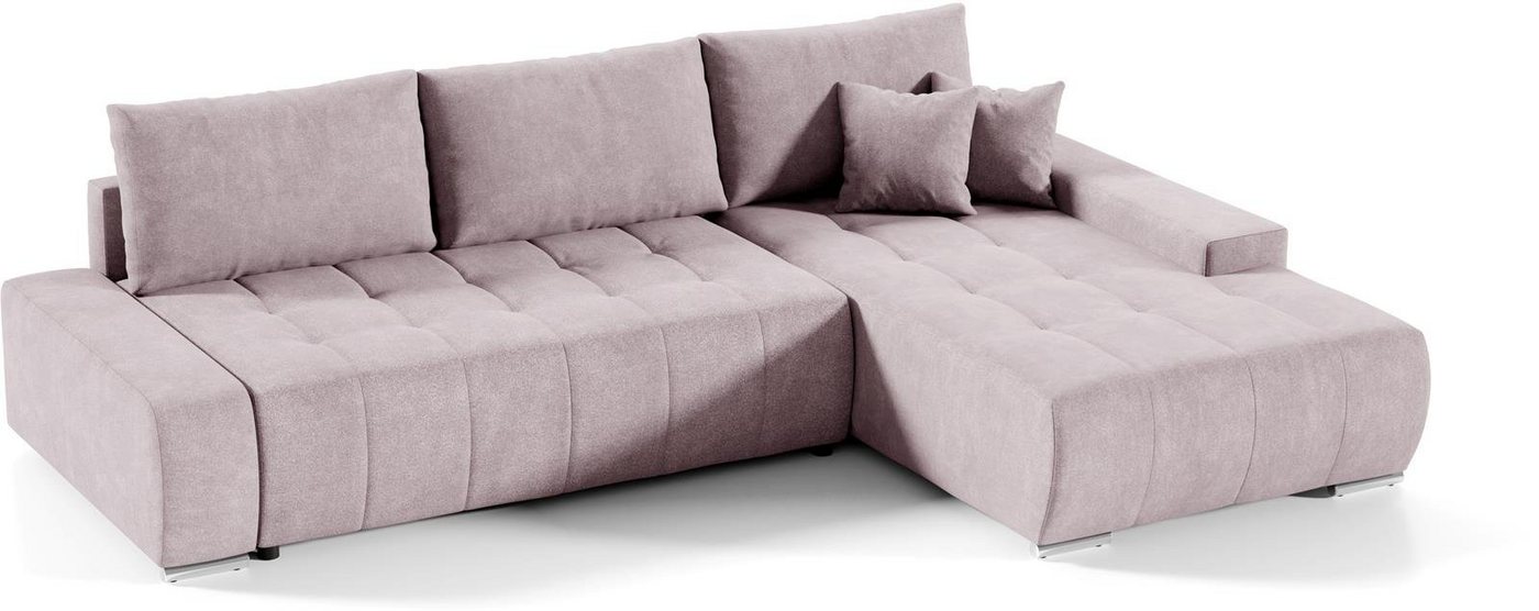 Compleo Ecksofa MONO L-Form Ecksofa mit Steppung, Schlafsofa aus Velourstoff, Breite: 265 cm, Modern Wohnzimmer von Compleo