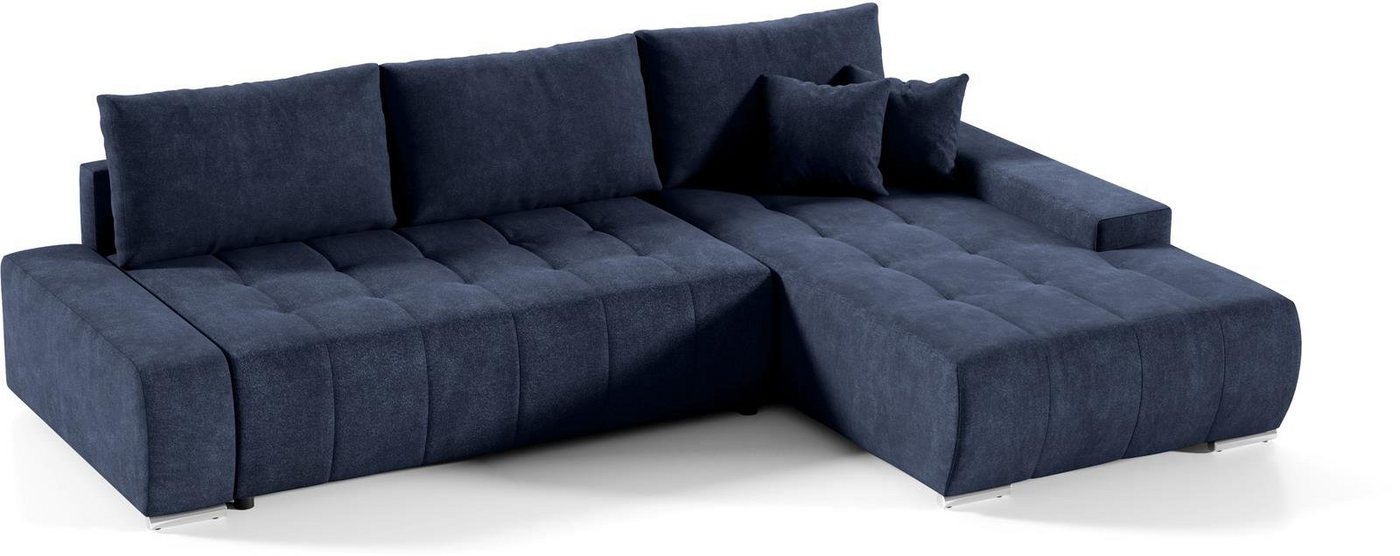 Compleo Ecksofa MONO L-Form Ecksofa mit Steppung, Schlafsofa aus Velourstoff, Breite: 265 cm, Modern Wohnzimmer von Compleo