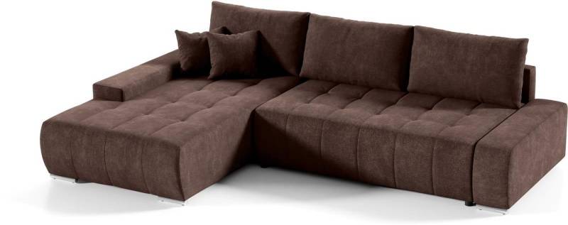 Compleo Ecksofa MONO L-Form Ecksofa mit Steppung, Schlafsofa aus Velourstoff, Breite: 265 cm, Modern Wohnzimmer von Compleo