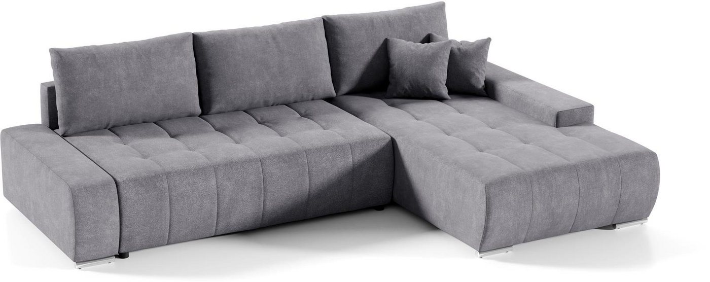 Compleo Ecksofa MONO L-Form Ecksofa mit Steppung, Schlafsofa aus Velourstoff, Breite: 265 cm, Modern Wohnzimmer von Compleo