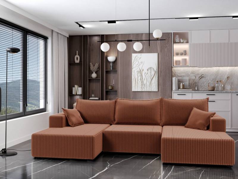 Compleo Ecksofa U-Form, Dicker, flauschiger Cord, DL Automaten, Elegant design, Sitzkomfort Compleo Ecksofa U-Form, Dicker, flauschiger Cord, DL Automaten, Elegant design, Sitzkomfort von Compleo