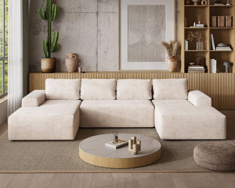Compleo Ecksofa U-form, Stil: Modern und Japandi. Breite: 360 cm, Eckcouch bequem und stilvoll von Compleo
