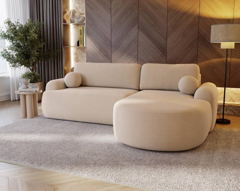 Compleo Ecksofa boucle mit breiter Ottomane OLIO, rundes Design, Exklusiv design, Stil: Modern/Japandi Compleo Ecksofa boucle mit breiter Ottomane OLIO, rundes Design, Exklusiv design, Stil: Modern/Japandi von Compleo