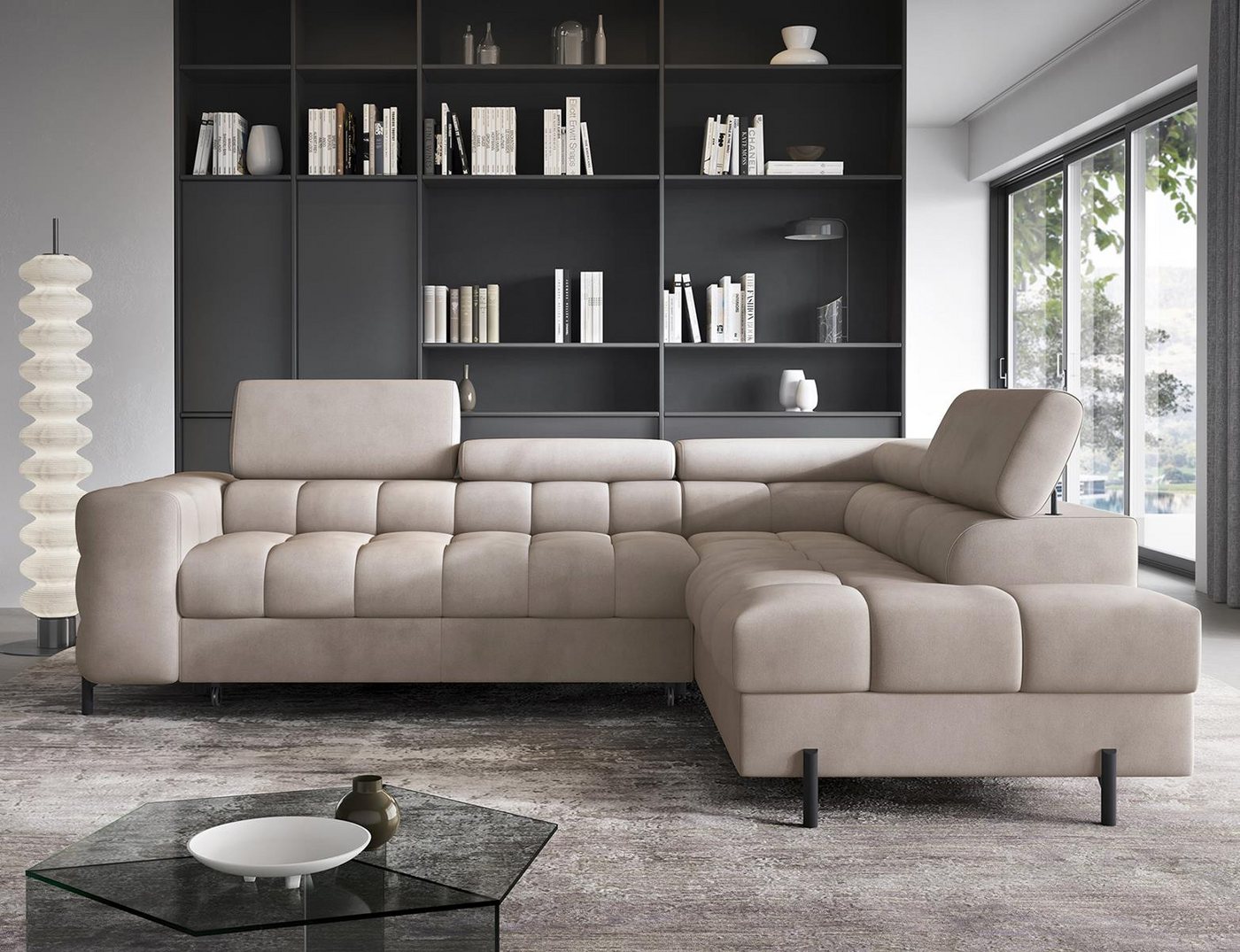 Compleo Ecksofa bubble mit verstellbaren Kopfstützen FERRO, Schlaffunktion, Bubble design Compleo Ecksofa bubble mit verstellbaren Kopfstützen FERRO, Schlaffunktion, Bubble design von Compleo