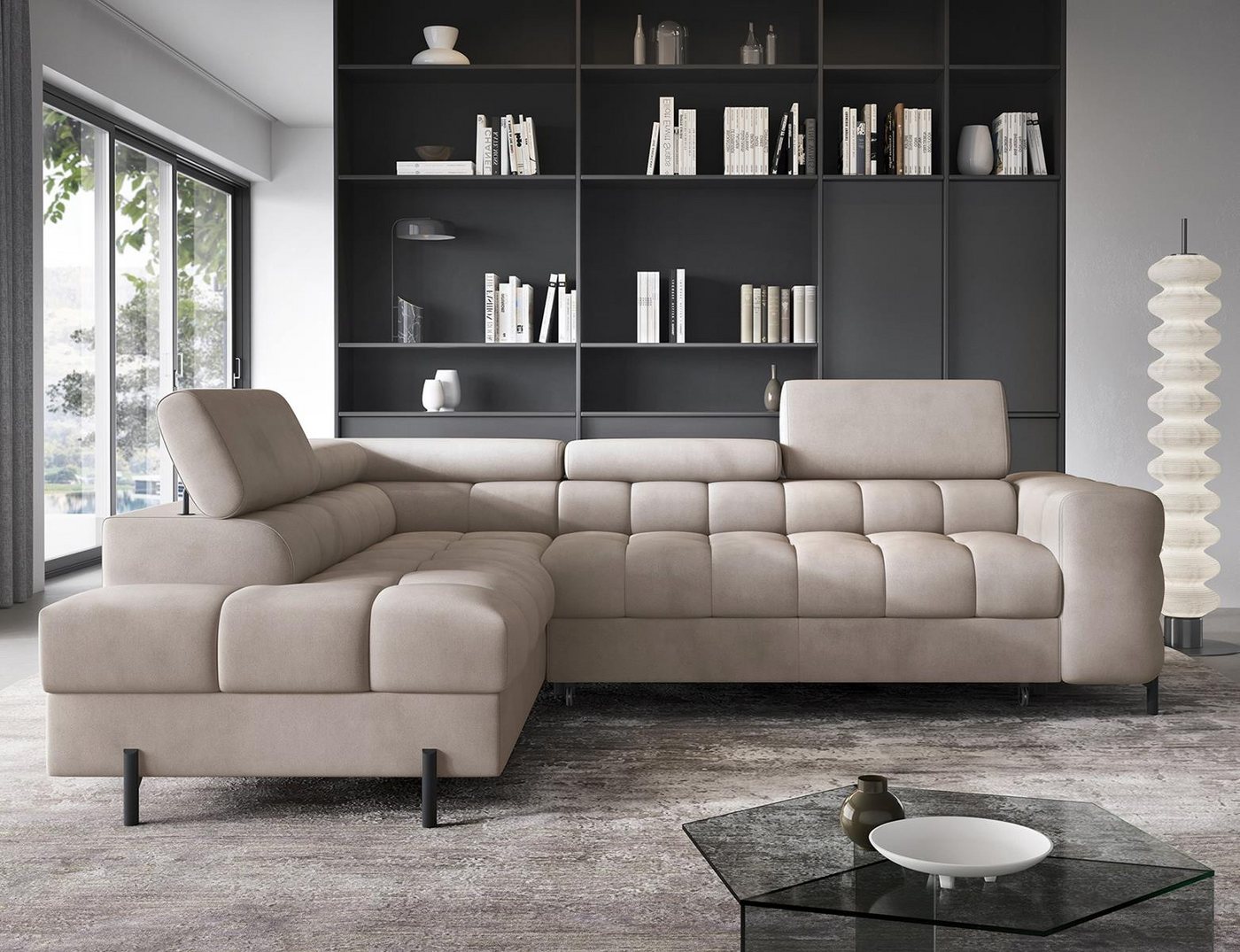 Compleo Ecksofa bubble mit verstellbaren Kopfstützen FERRO, Schlaffunktion, Bubble design Compleo Ecksofa bubble mit verstellbaren Kopfstützen FERRO, Schlaffunktion, Bubble design von Compleo