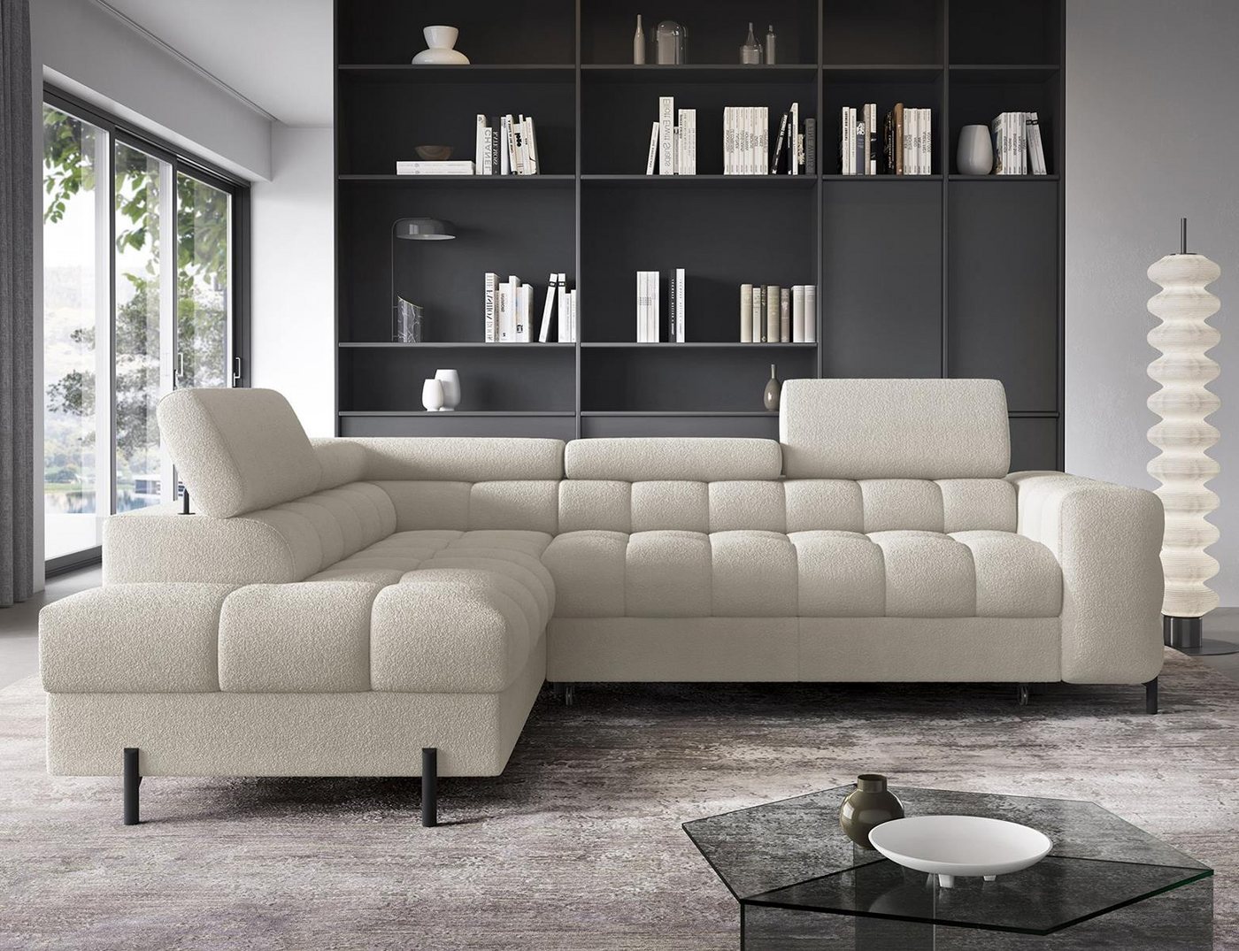 Compleo Ecksofa bubble mit verstellbaren Kopfstützen FERRO, Schlaffunktion, Bubble design Compleo Ecksofa bubble mit verstellbaren Kopfstützen FERRO, Schlaffunktion, Bubble design von Compleo