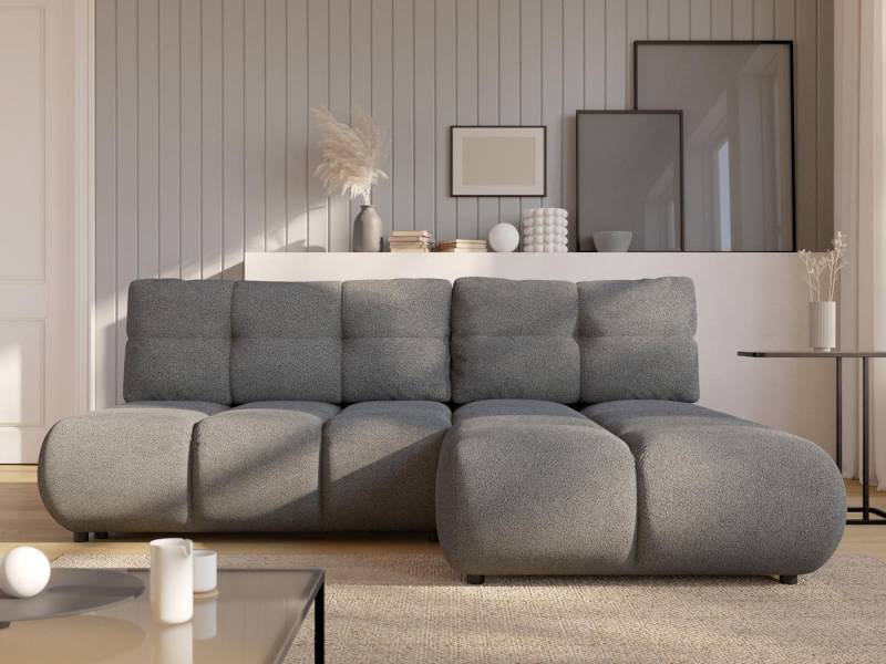 Compleo Ecksofa kleine räume, Modern Eckcouch mit Bettkasten VETTO, Breite: 230 cm, Teddy-Boucle von Compleo