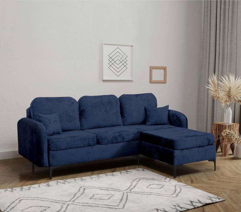 Compleo Ecksofa mit Schlaffunktion BELLA, Hohe Metallfüße, Bequem und modern von Compleo