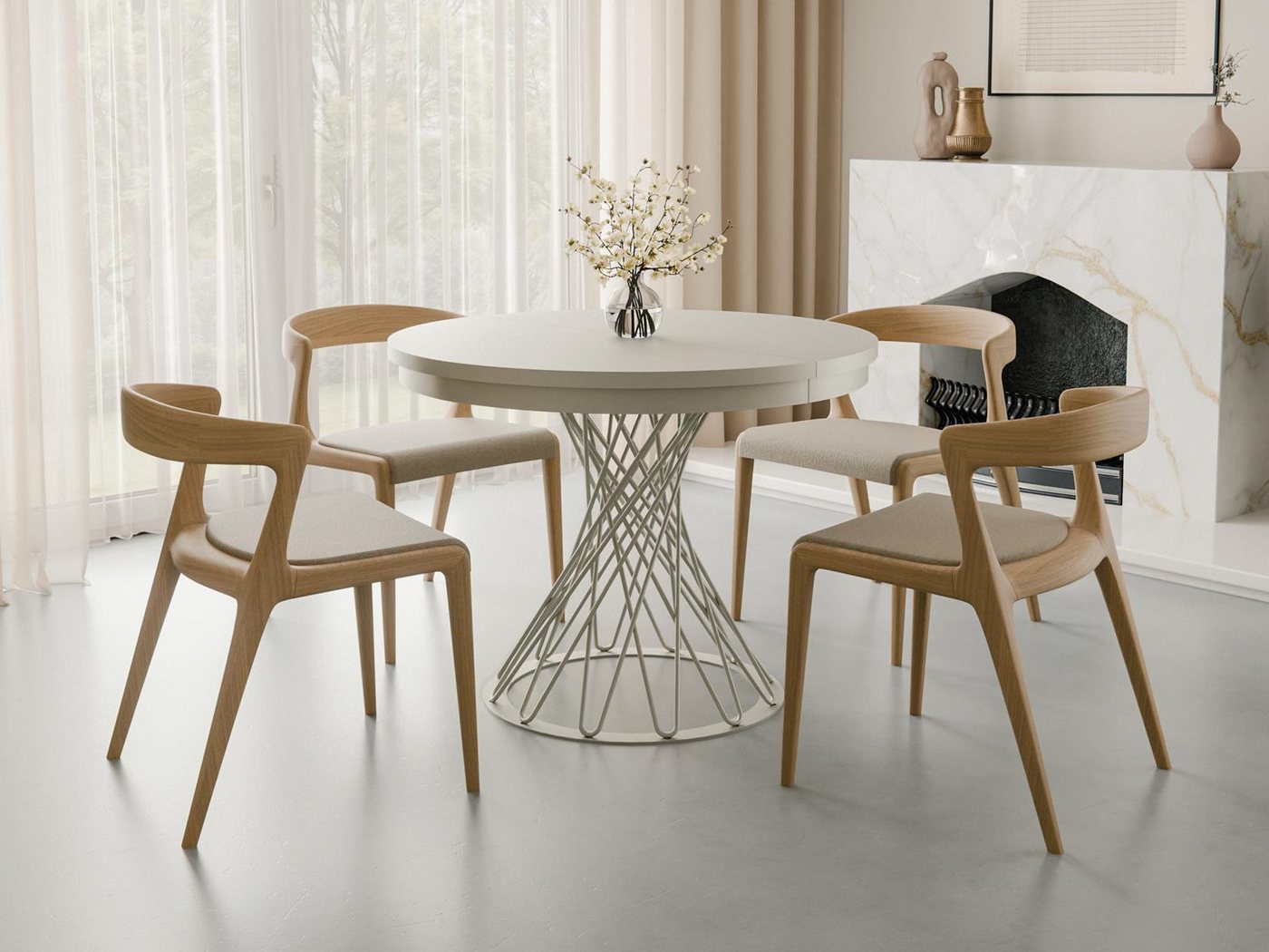 Compleo Esstisch Küchentisch, Runder Esszimmertisch 100-140, Metallbeine LUKO, Loft Stil Compleo Esstisch Küchentisch, Runder Esszimmertisch 100-140, Metallbeine LUKO, Loft Stil von Compleo