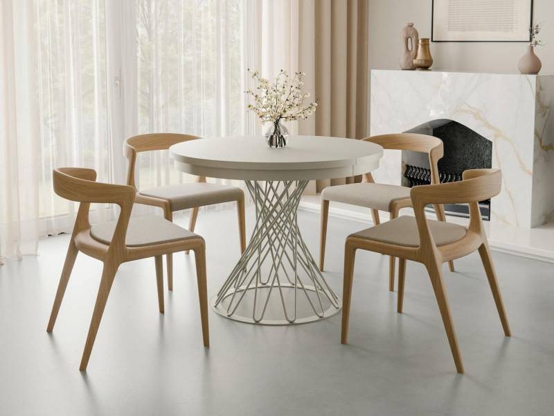 Compleo Esstisch Küchentisch, Runder Esszimmertisch 100-140, Metallbeine LUKO, Loft Stil Compleo Esstisch Küchentisch, Runder Esszimmertisch 100-140, Metallbeine LUKO, Loft Stil von Compleo