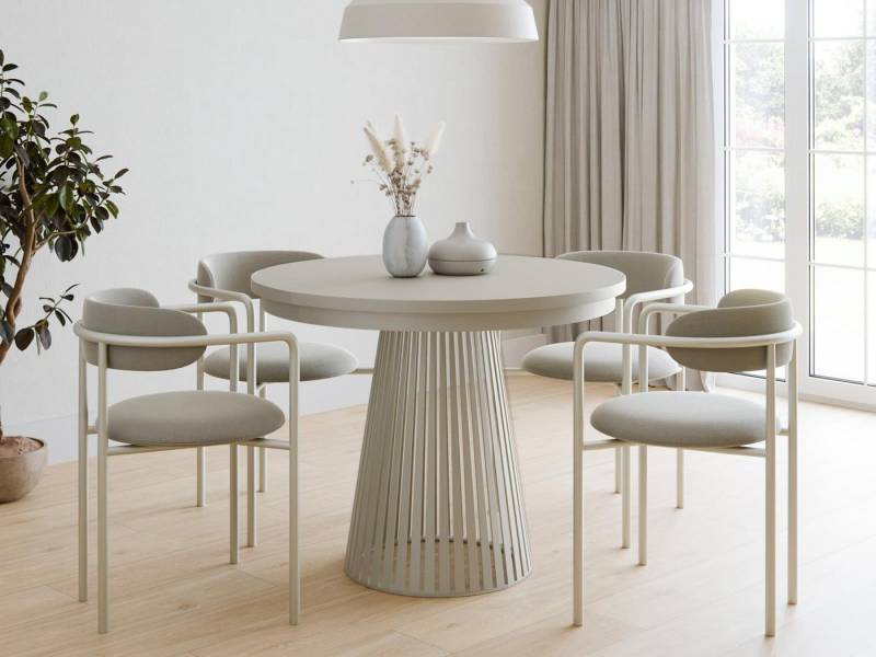 Compleo Esstisch rund Ausziehbar Ø: 120 cm, Modern Esstisch mit Lamellen DAST Compleo Esstisch rund Ausziehbar Ø: 120 cm, Modern Esstisch mit Lamellen DAST von Compleo