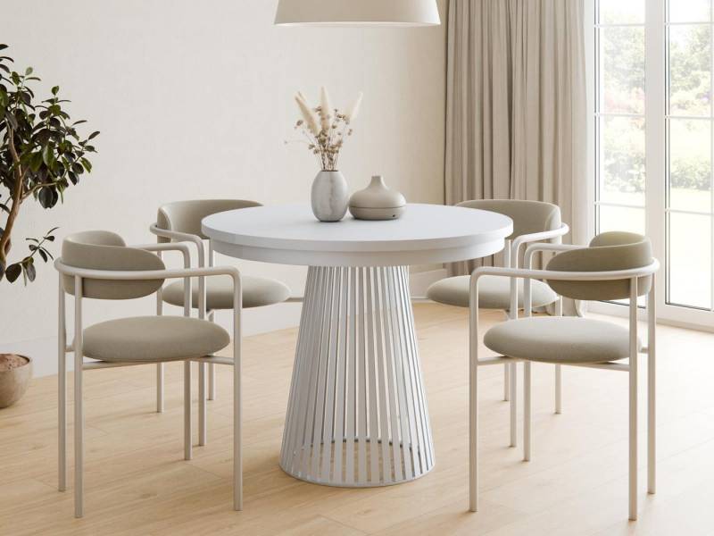 Compleo Esstisch rund Ausziehbar Ø: 120 cm, Modern Esstisch mit Lamellen DAST Compleo Esstisch rund Ausziehbar Ø: 120 cm, Modern Esstisch mit Lamellen DAST von Compleo