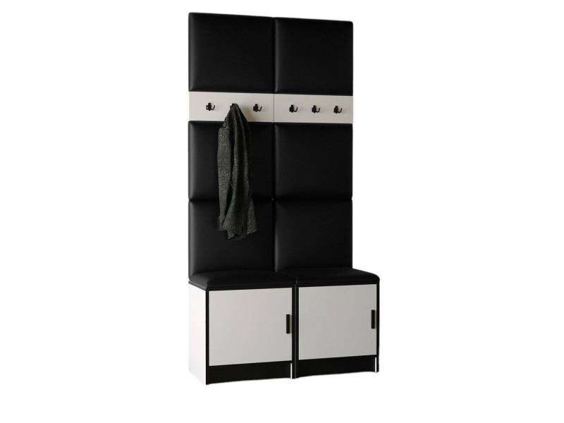 Compleo Garderoben-Set Schuhschrank, Kleiderhakenbrett, Polster-Paneel von Compleo