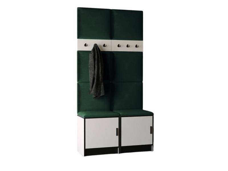 Compleo Garderoben-Set Schuhschrank, Kleiderhakenbrett, Polster-Paneel von Compleo