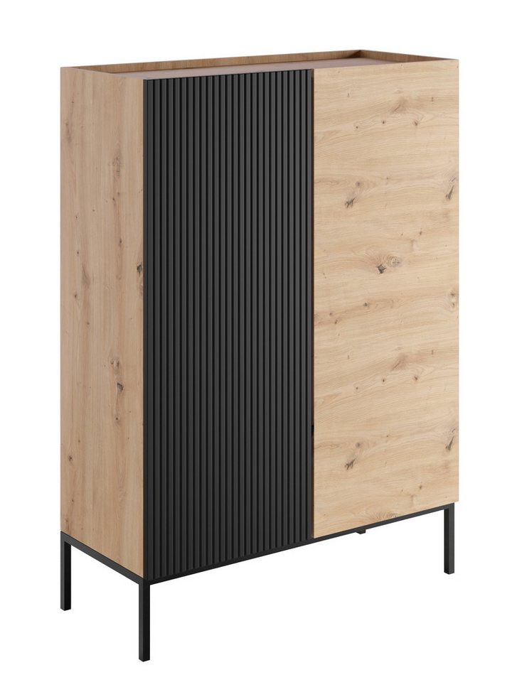 Compleo Hochkommode Kommode mit geriffelter Front KELLY, Push to open Funktion Compleo Hochkommode Kommode mit geriffelter Front KELLY, Push to open Funktion von Compleo