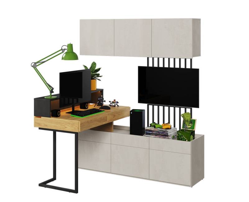 Compleo Jugendzimmer-Set 6-set, Modern Kinderzimmer, mit LED-Beleuchtung TEEN FLEX von Compleo