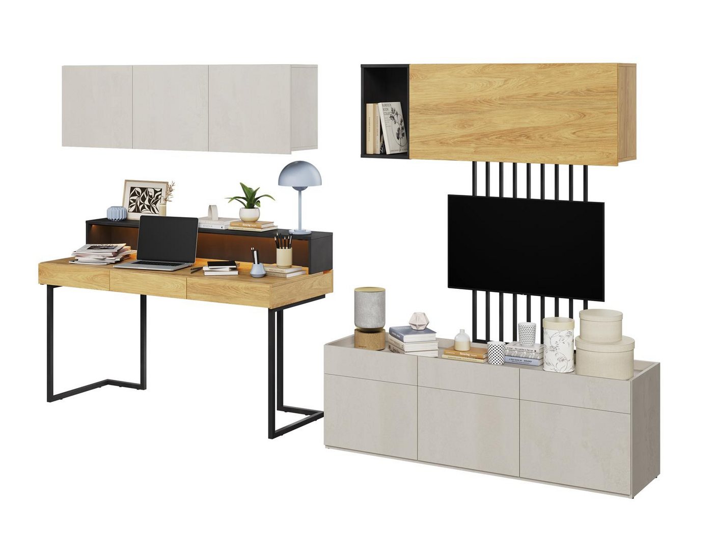 Compleo Jugendzimmer-Set Komplettes Set für Teenager-Zimmer, 8er-Set, TEEN FLEX von Compleo