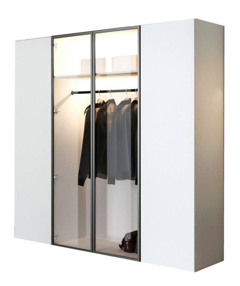 Compleo Kleiderschrank Drehtürenschrank, Designer-Schrank mit modernem Look STELLS LED-Beleuchtung, Push to open Funktion von Compleo
