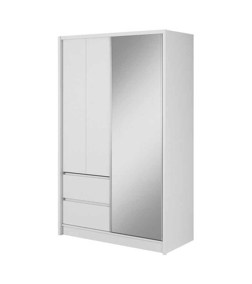 Compleo Kleiderschrank Kleiderschrank TINA mit Schubladen, Schwebetürenschrank mit Spiegel, Garderobe von Compleo